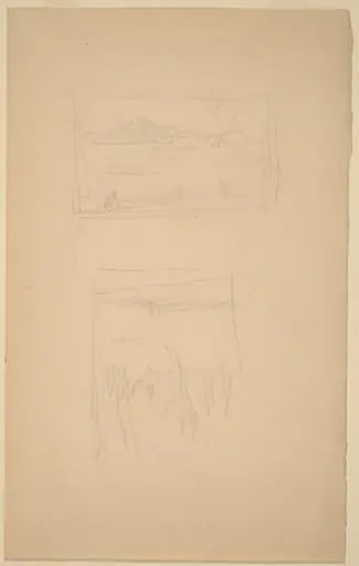 Two Sketches of Landscape Pictures hung at the Society of British Artists, by James McNeill Whistler