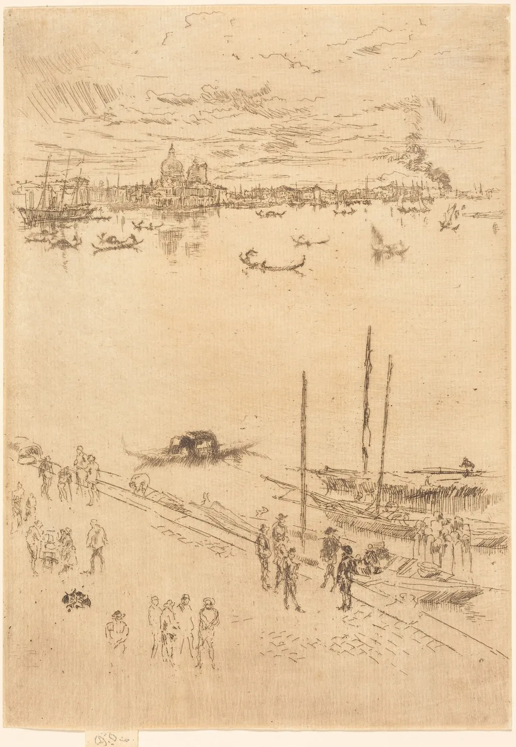 Upright Venice, by James McNeill Whistler, ink, 1880