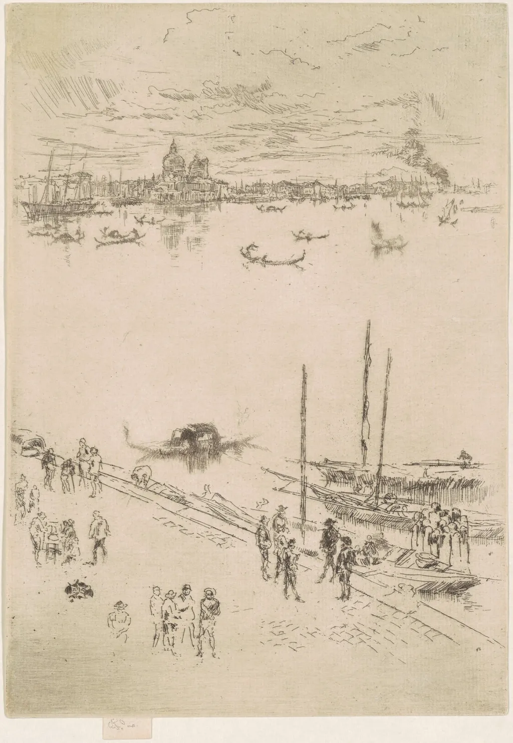 Upright Venice, by James McNeill Whistler, ink, 1880
