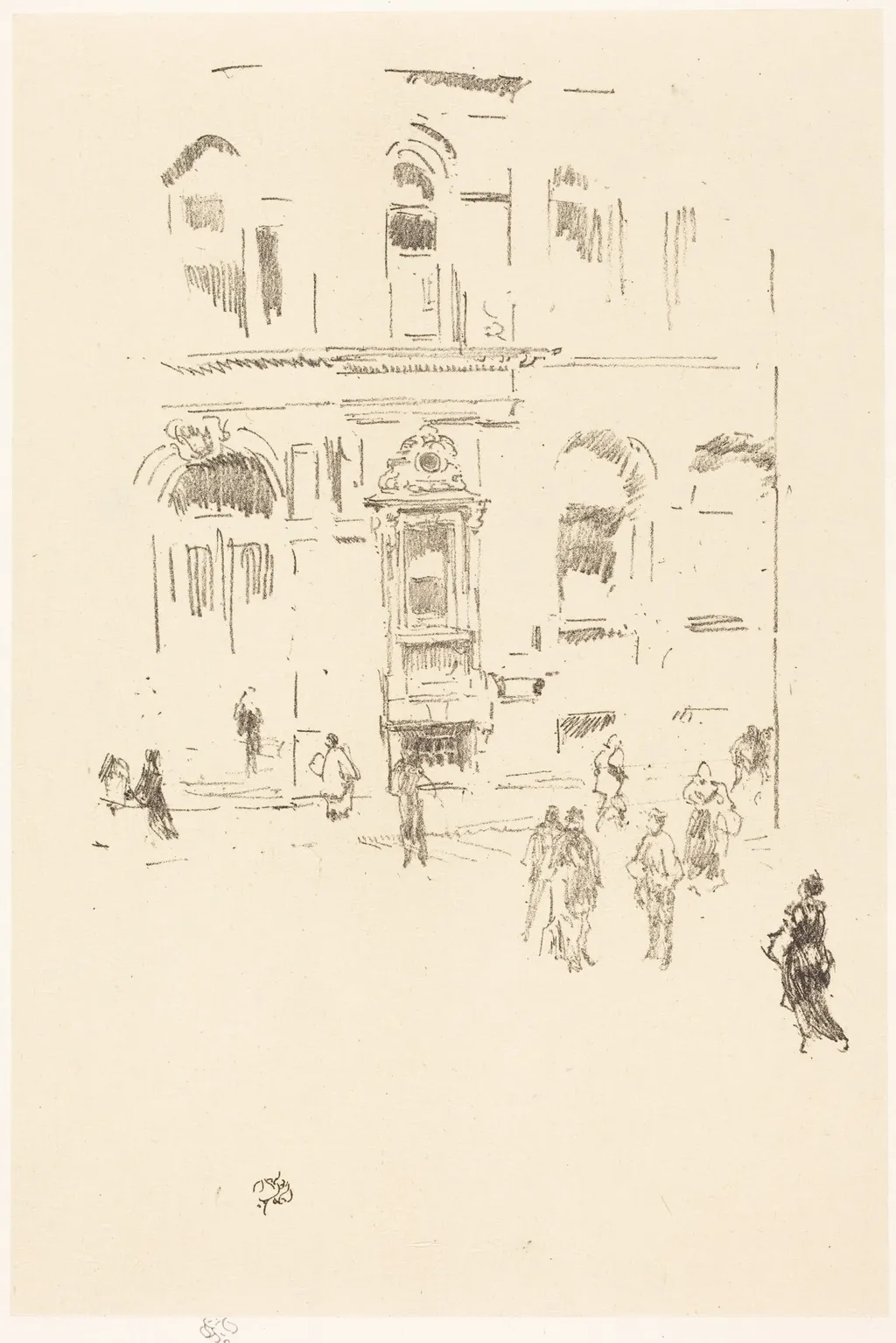 Victoria Club, by James McNeill Whistler, ink, 1883