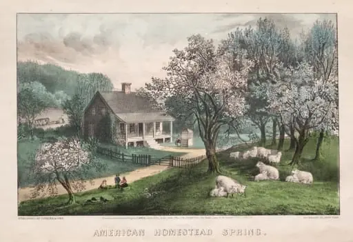 American Homestead, Spring, by James Merritt Ives