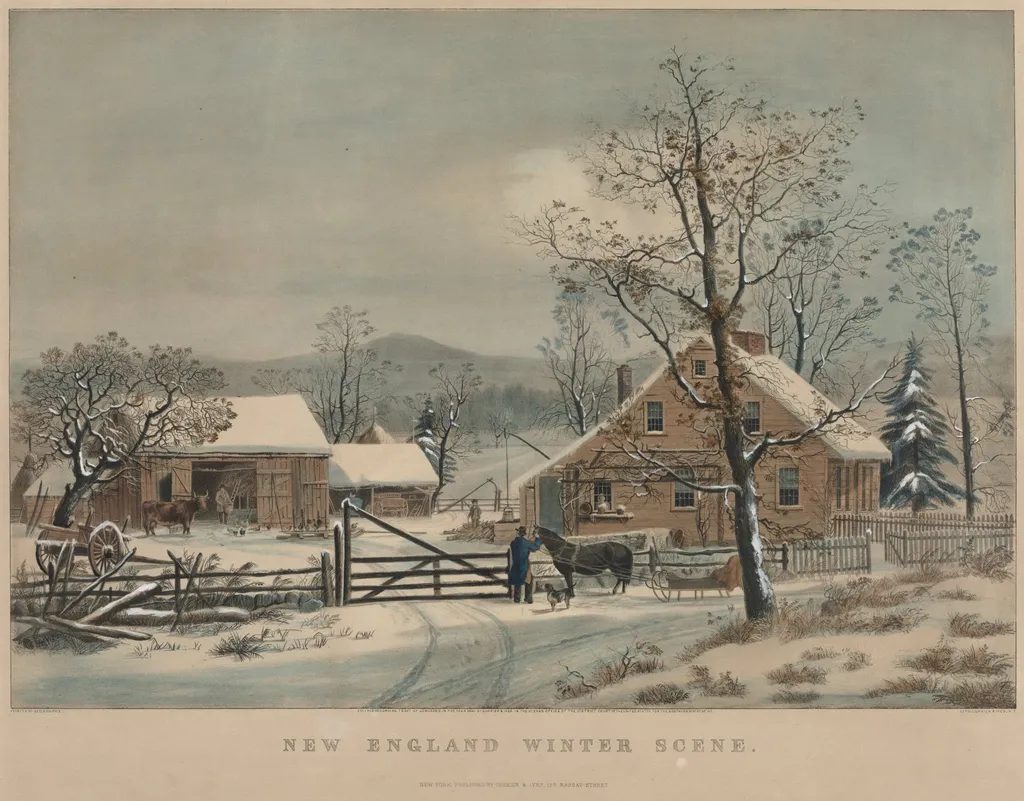 New England Winter Scene, by James Merritt Ives, 1861