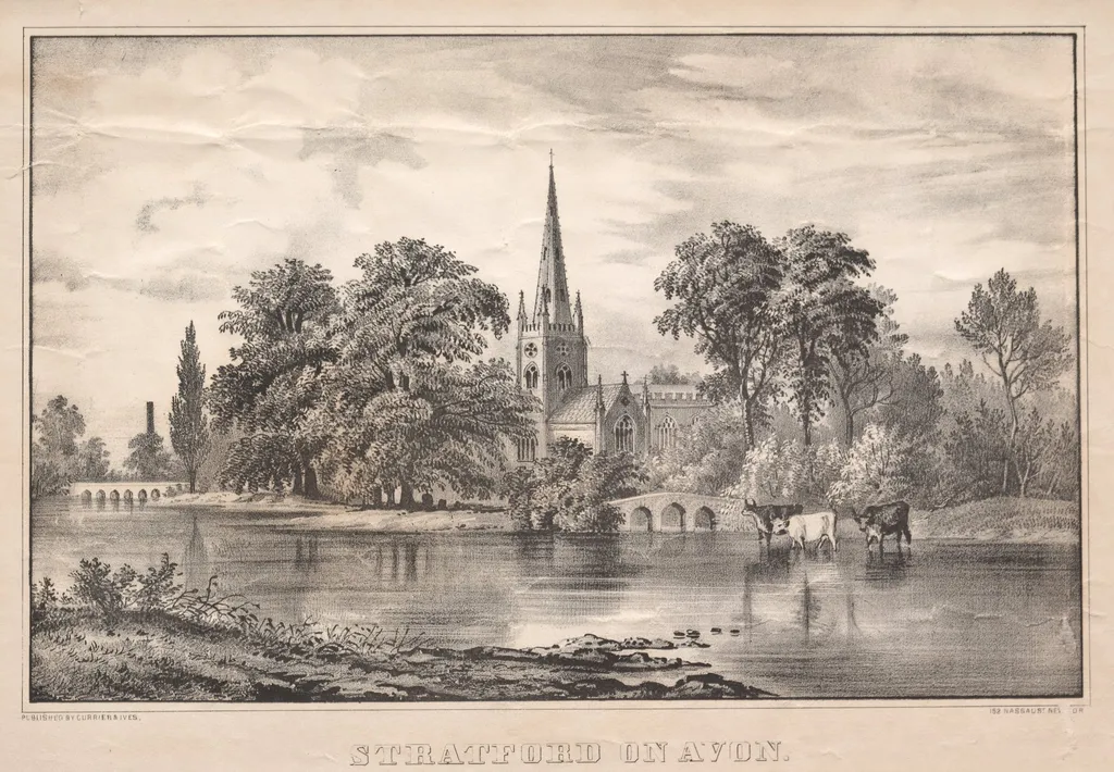 Stratford on Avon, by James Merritt Ives, 1856