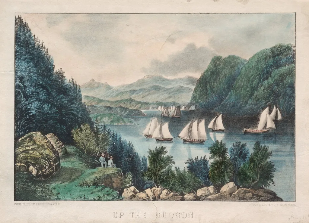 Up the Hudson, by James Merritt Ives, 1864