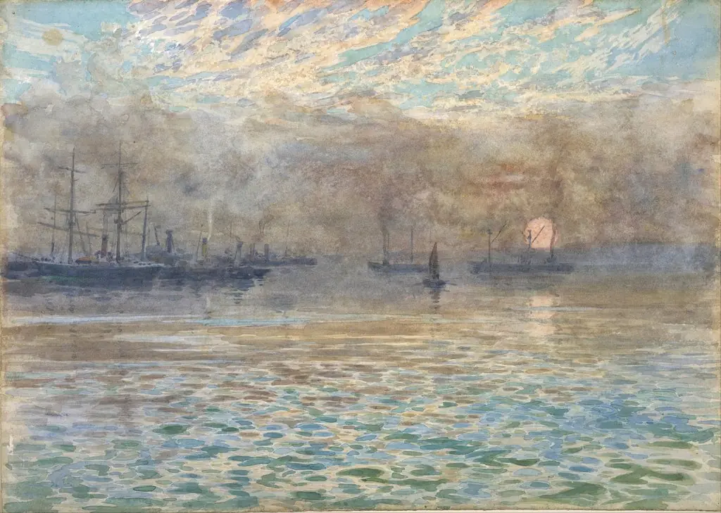 Winter morning, Wellington Harbour, by James Nairn