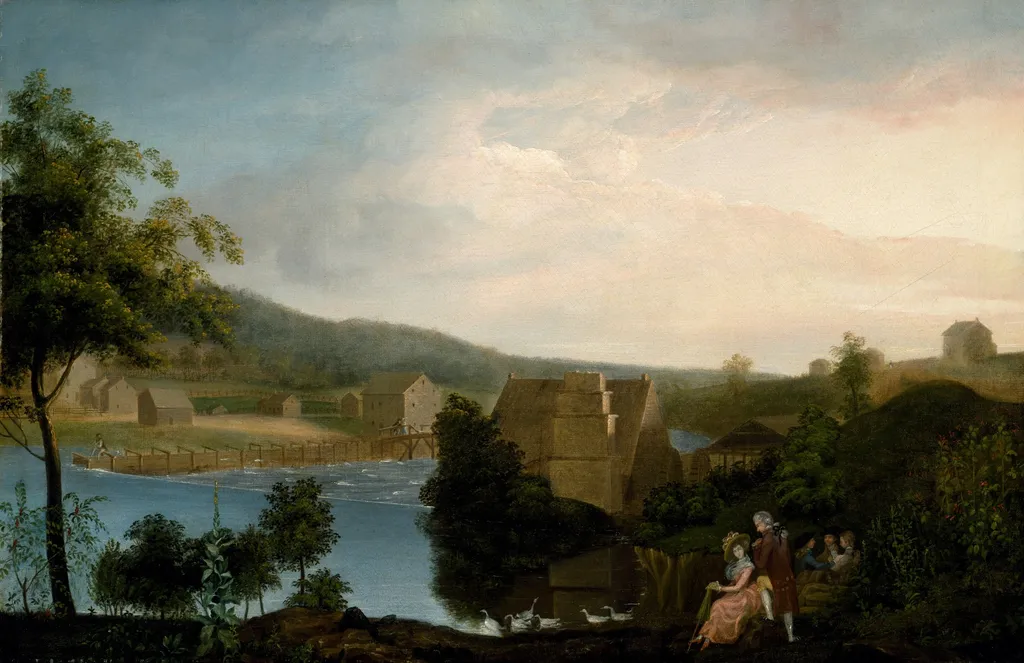 Pleasure Party by a Mill, by James Peale, oil, 1799
