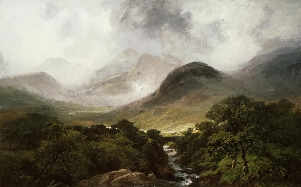 Snowdon, by James Peel, oil, 1870