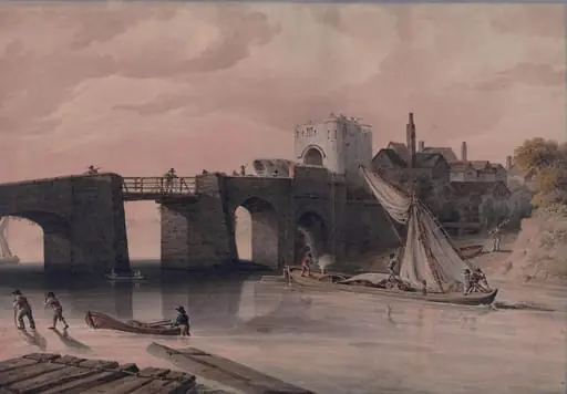 West Gate and bridge, Gloucester., by James Robert Thompson