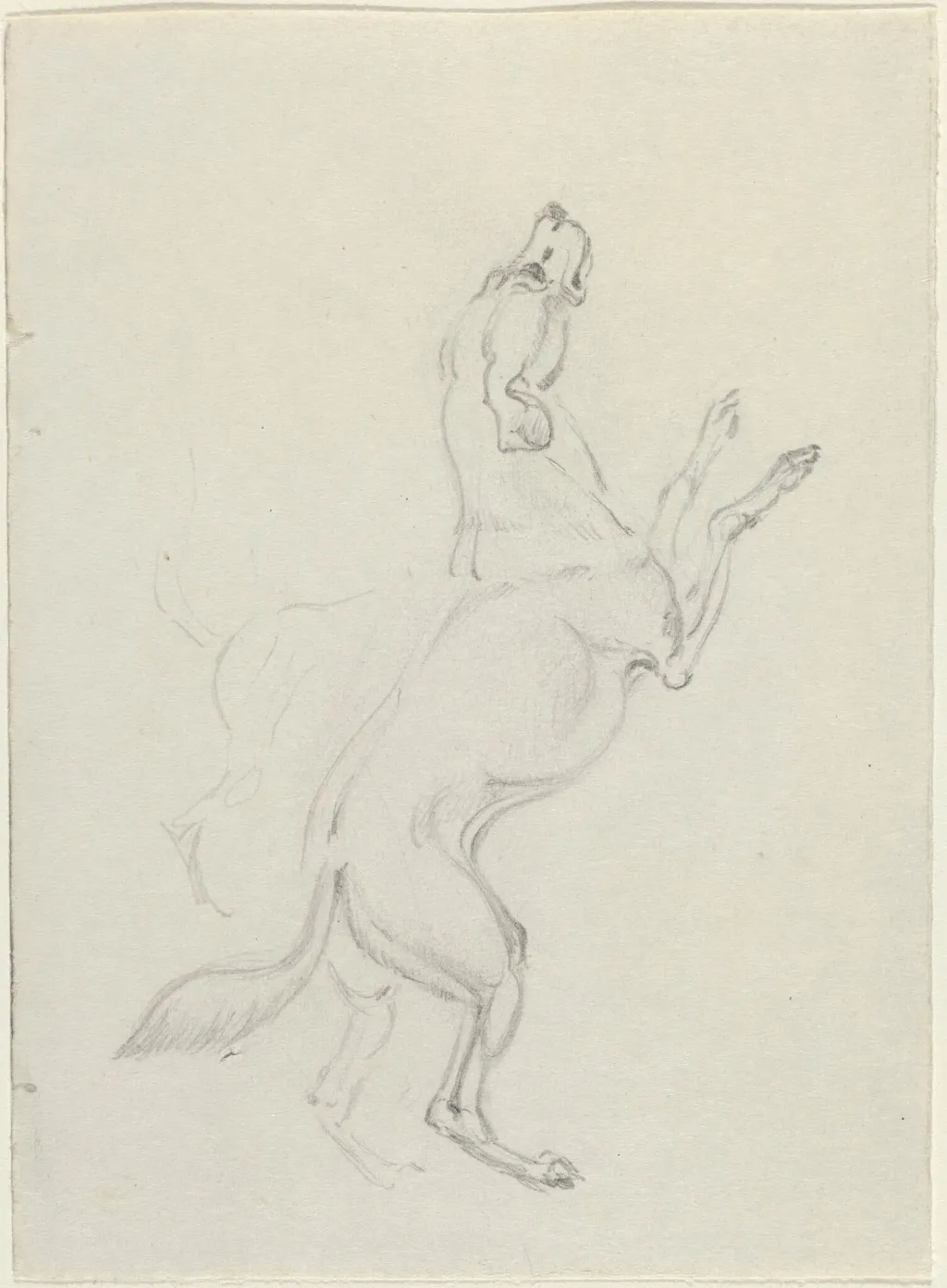 A Hound Jumping, by James Seymour, graphite, 1743