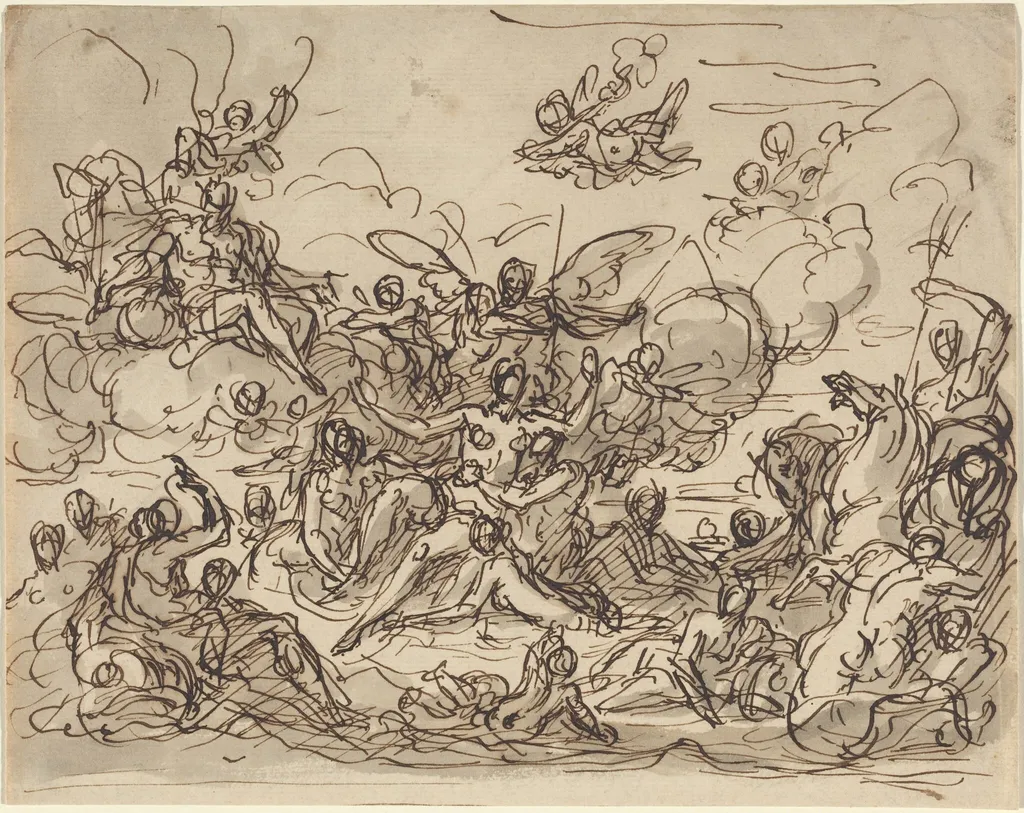 Birth of Venus, by James, Sir Thornhill, ink, 1710