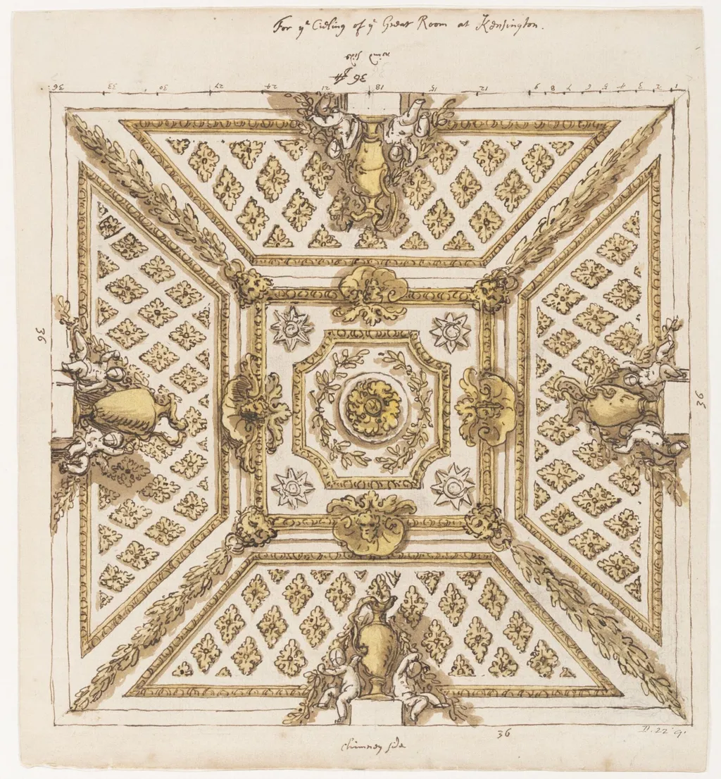 Design for the cupola room at Kensington Palace, by James, Sir Thornhill, 1722