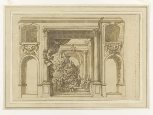 Design for the west wall of the Upper Hall at Greenwich, by James, Sir Thornhill