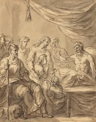 Jacob Allowing Benjamin to Go to Egypt with His Brothers, by James, Sir Thornhill