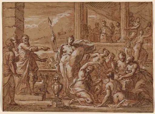 The Discovery of Achilles among the Daughters of Lycomedes, by James, Sir Thornhill