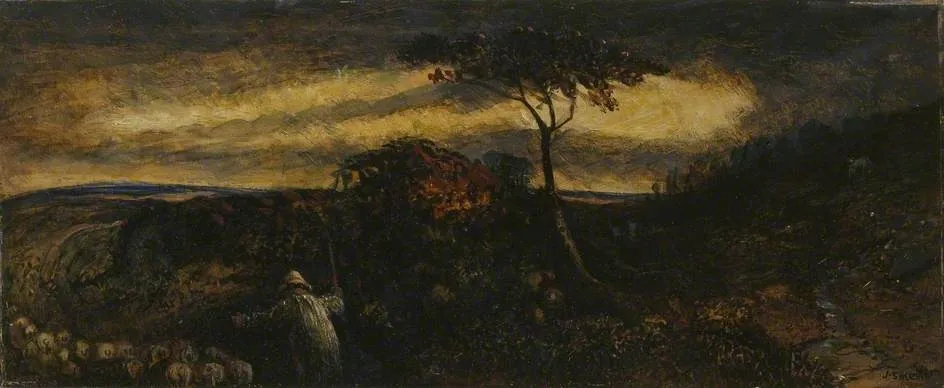 Twilight, by James Smetham, oil, 1871