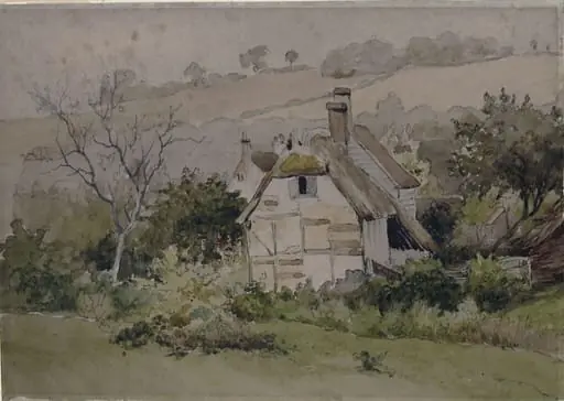 Landscape with cottages and trees, by James Stark