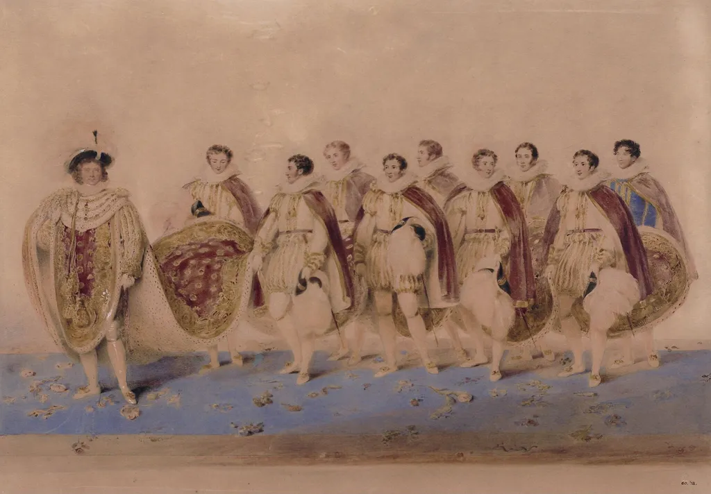 The Coronation of King George the Fourth, July 19th, 1821, by James Stephanoff, watercolor, 1821