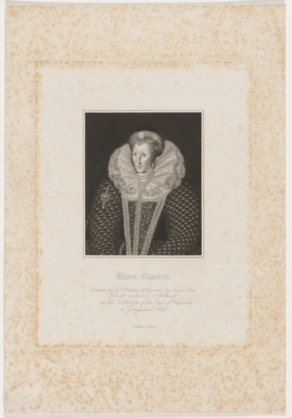 Queen Elizabeth, by James Stow, ink, 1795