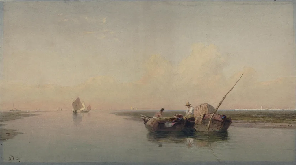 The Lagunes of Venice, by James T. Hervé d'Egville, watercolor, 1869
