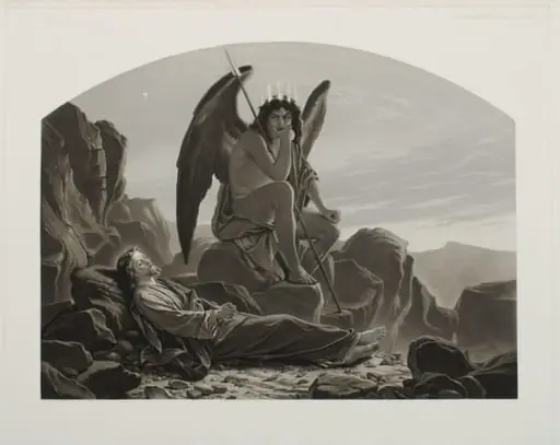 Satan watching the Sleep of Christ in the Wilderness of Temptation, by James the elder Faed