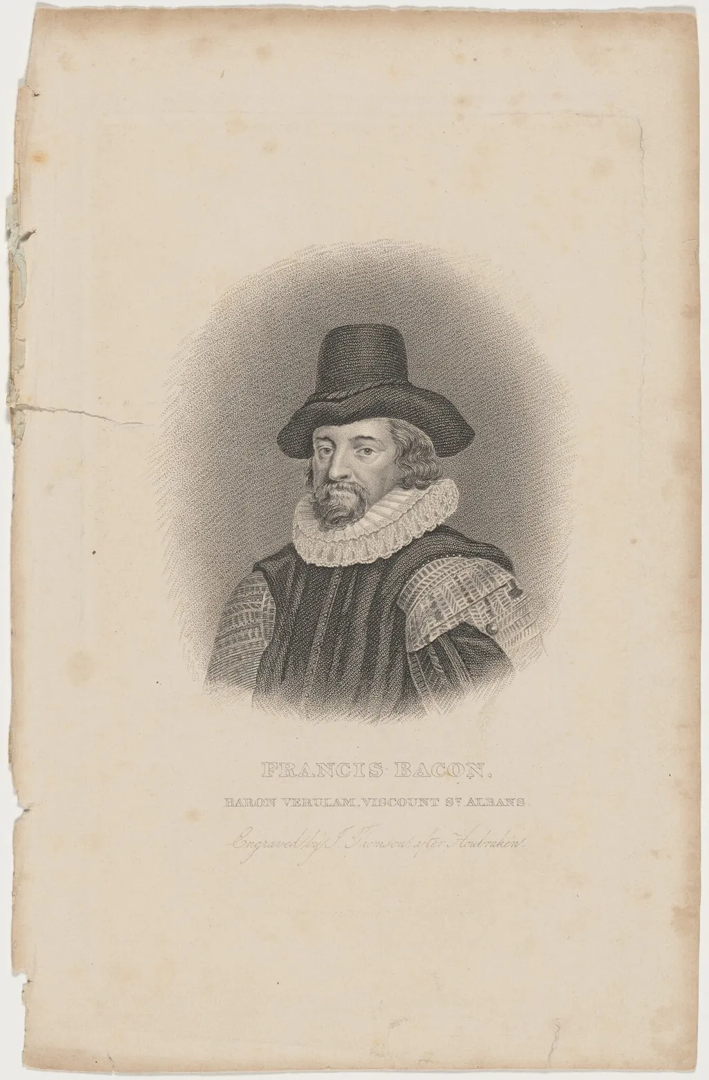 Francis Bacon, by James Thomson, ink, 1820