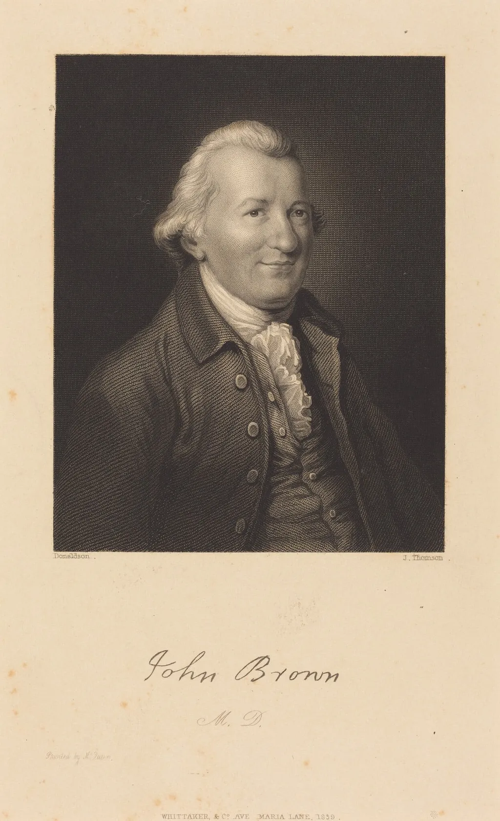 John Brown, M.D., by James Thomson, ink, 1839