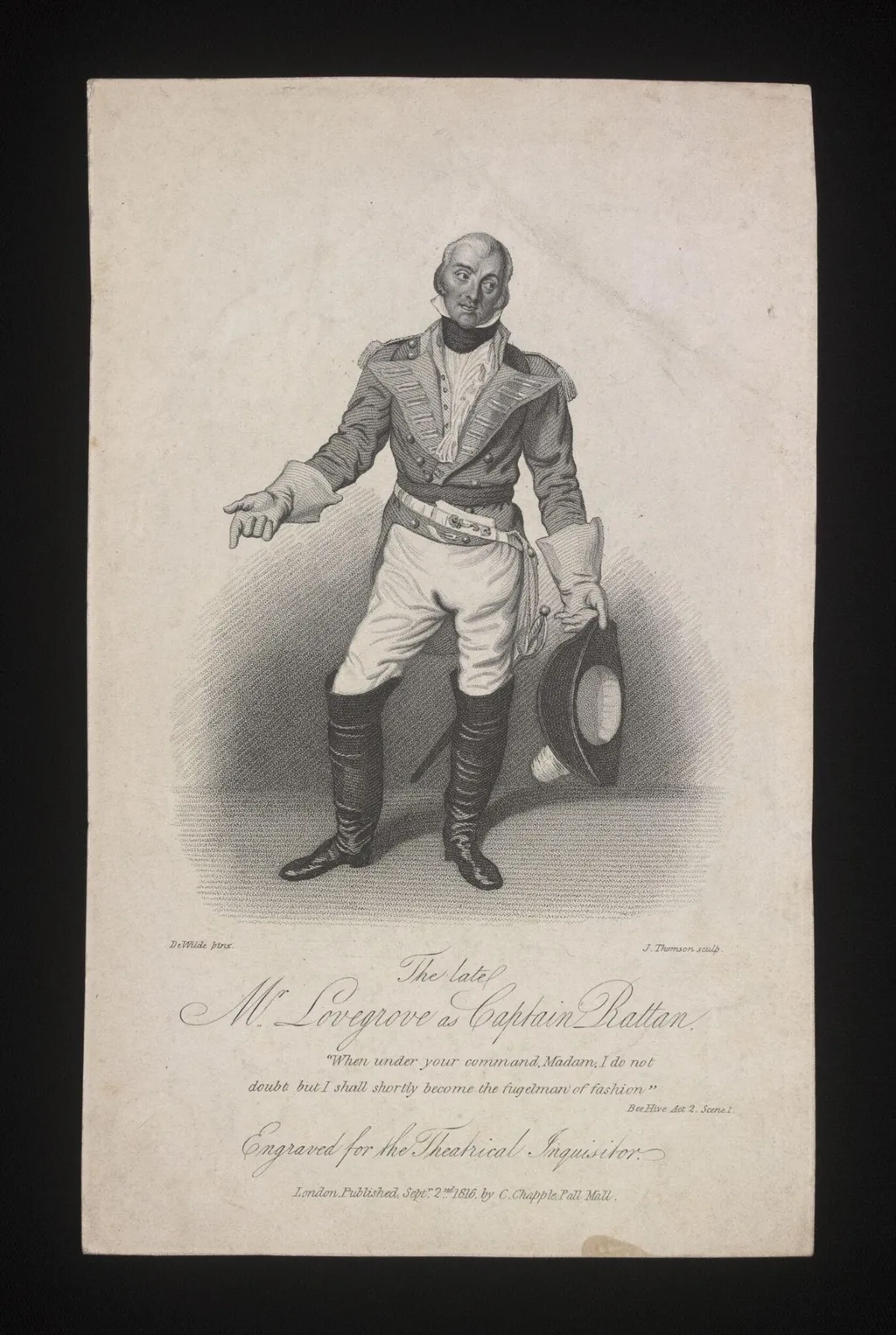 The late Mr Lovegrove as Captain Rattan, by James Thomson, 2