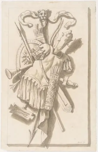 Design for an illusionistic panel in the Great Hall at Blenheim Palace, by James Thornhill