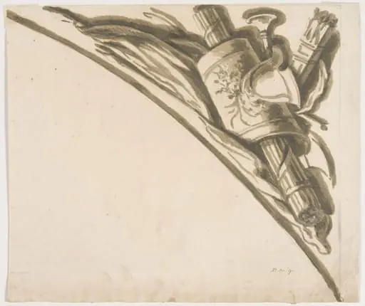 Design for an illusionistic panel in the Great Hall at Blenheim Palace, by James Thornhill