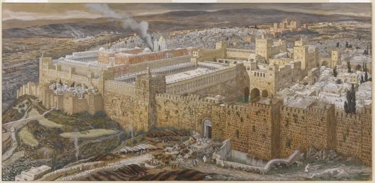 Reconstruction of Jerusalem and the Temple of Herod, by James Tissot