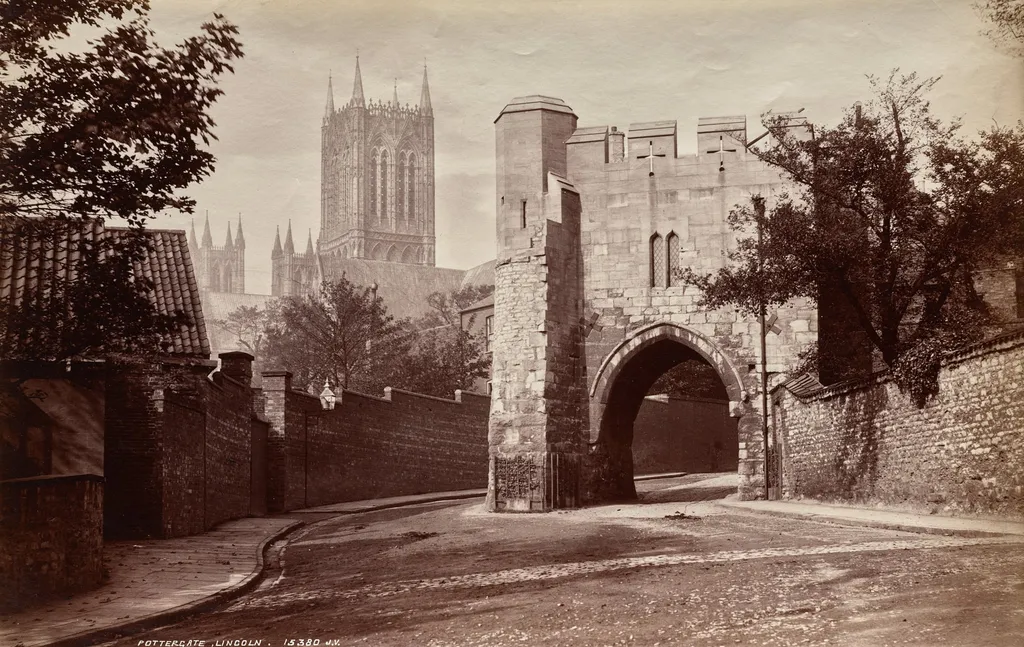 Pottergate, Lincoln, England, by James Valentine, 1870