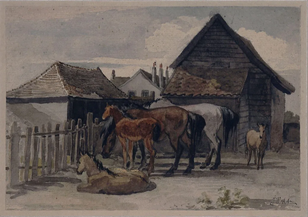 Horses and Foals, by James Ward, watercolor, 1750