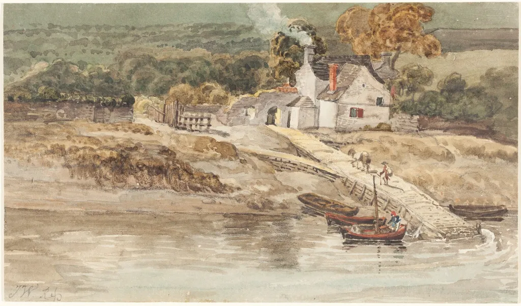 Landing Place near Tintern Abbey, by James Ward, graphite, 1802