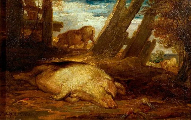 Pigs, by James Ward, oil, 1819