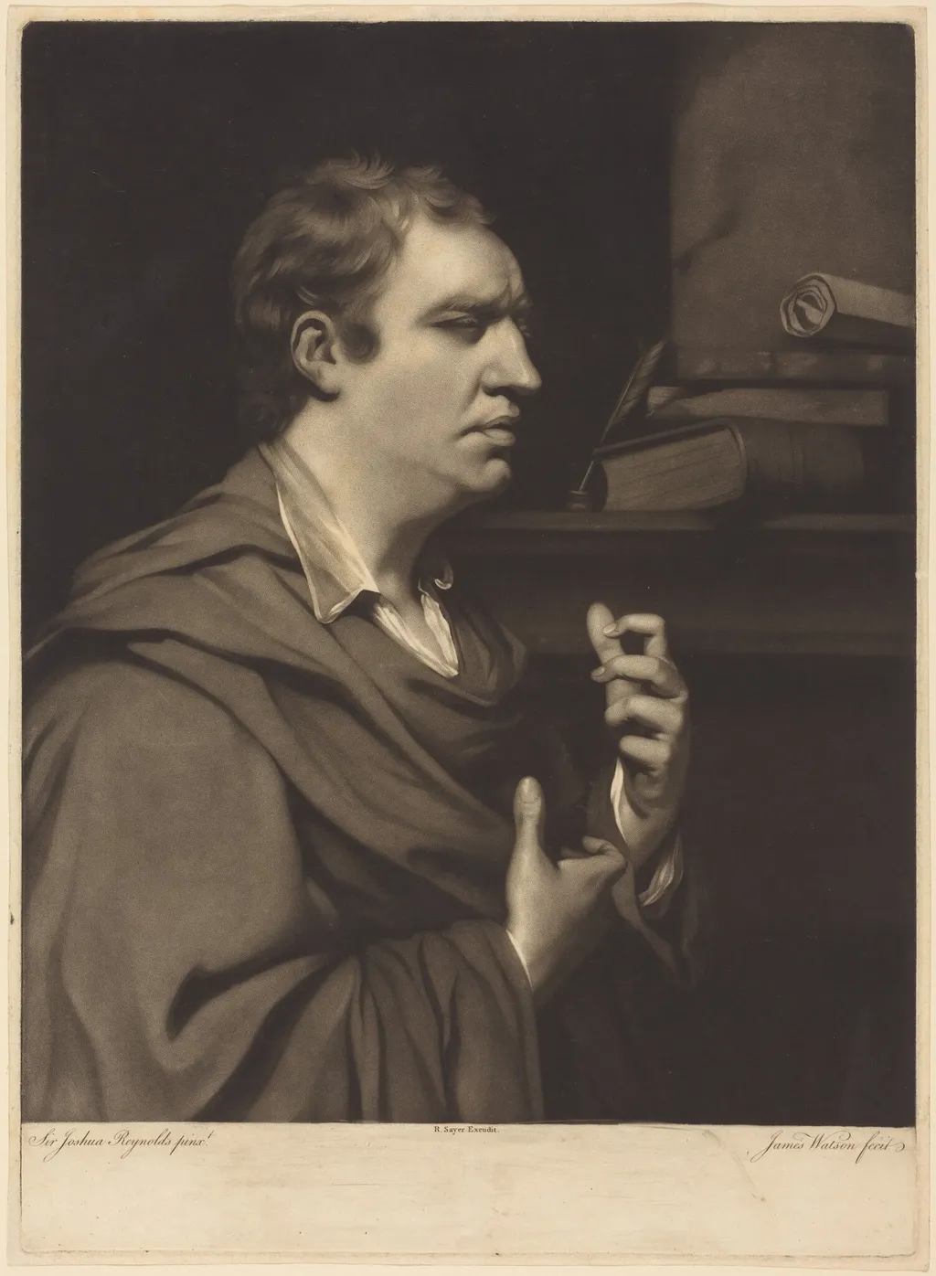 Samuel Johnson, by James Watson, ink, 1770
