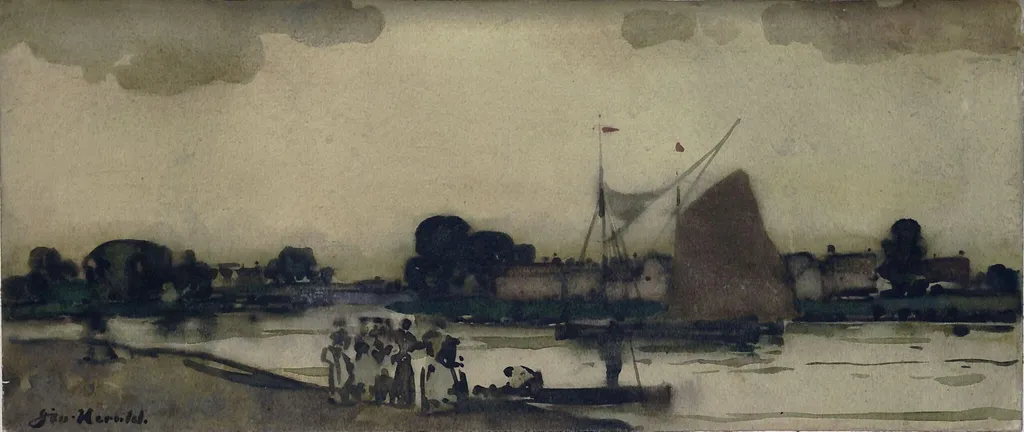 Evening Effect, by James Watterson Herald, watercolor, 1880