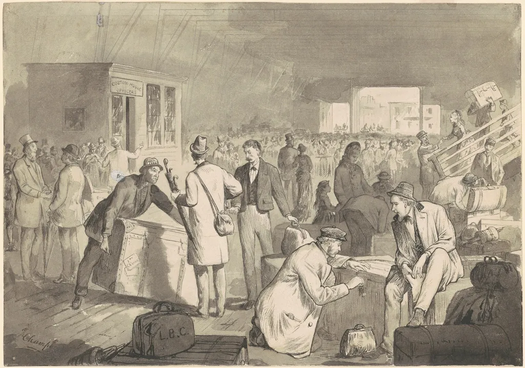 Customs Shed, by James Wells Champney, ink, 1876