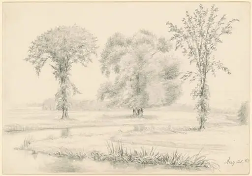 Landscape with Three Trees, by James Wells Champney