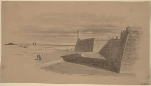 Moat at Fort Marion, Florida, by James Wells Champney