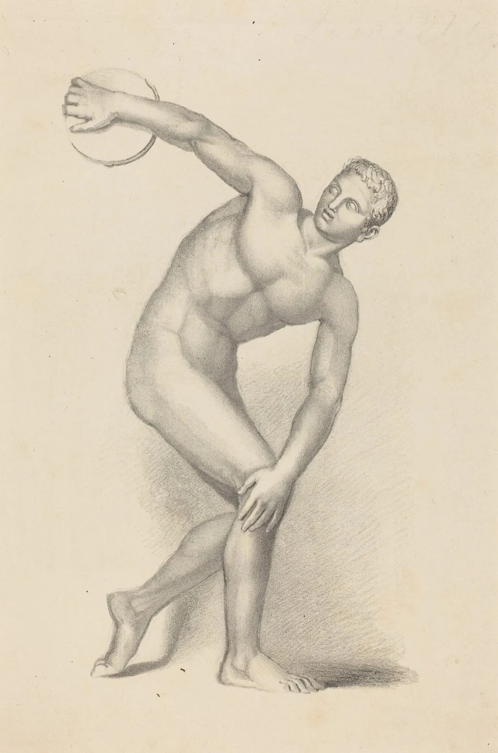 Discobulus, by Myron, by James William Giles, ink, 1829