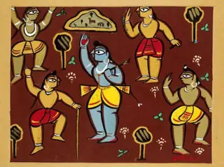 Krishna, by Jamini Roy, 1940