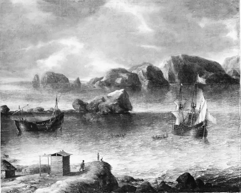 Ships between Cliffs, by Jan Abrahamsz Beerstraaten