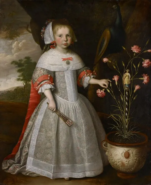 A Four-year-old Girl with a Pot of Carnations, by Jan Albertsz. Rotius