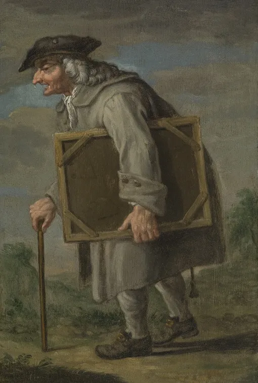 The old painter, by Jan Anton Garemyn, oil, 1712