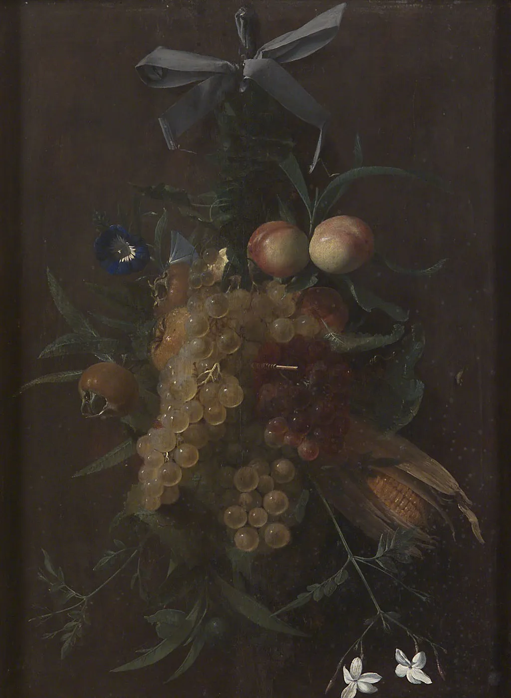 Festoon with Fruit and Flowers, by Jan Anton van der Baren, oil, 1650
