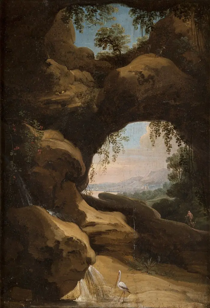 Italian Landscape with a view from a Grotto, by Jan Asselijn