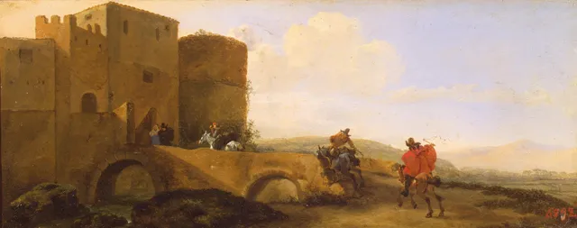 Riders Gallopping towards the Gates of the Fortress