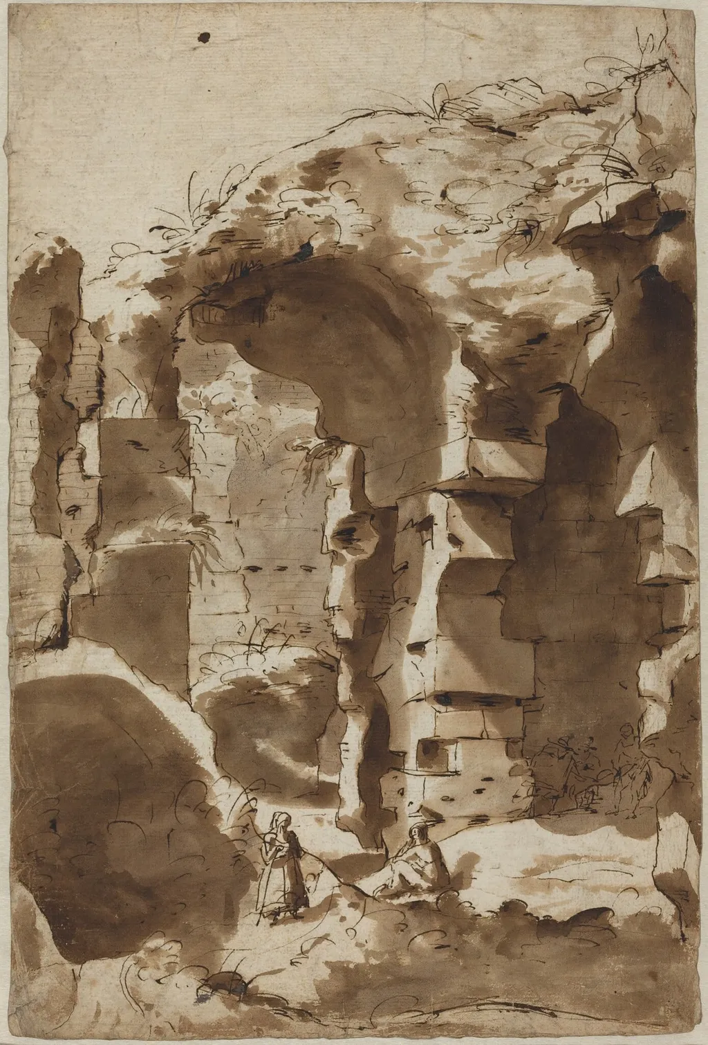 The Ruins of the Colosseum, by Jan Asselijn, ink, 1631