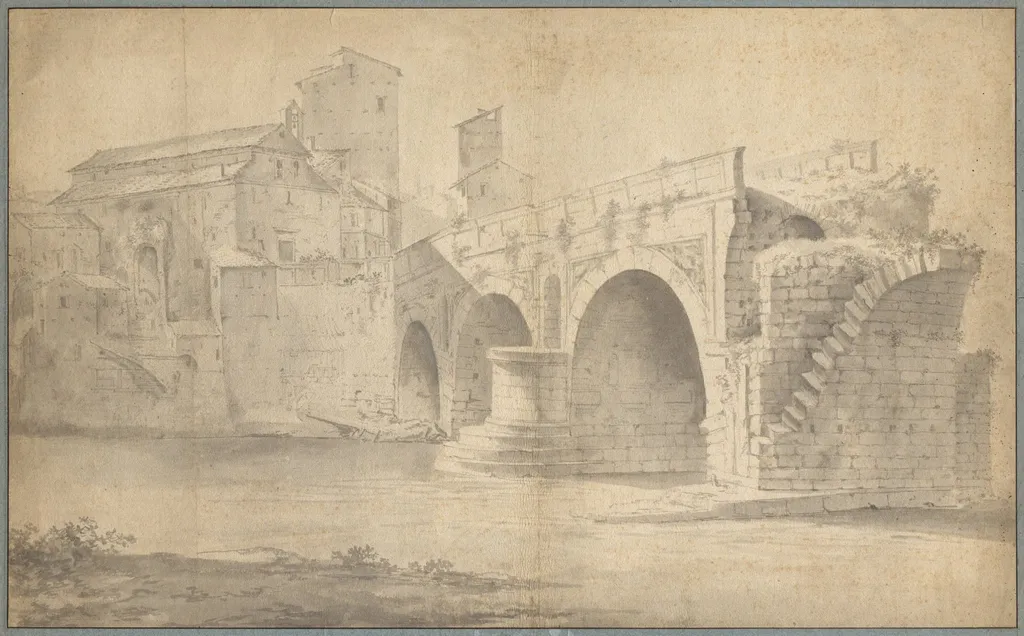 View of the Ponte Rotto, Rome, by Jan Asselijn, 1642