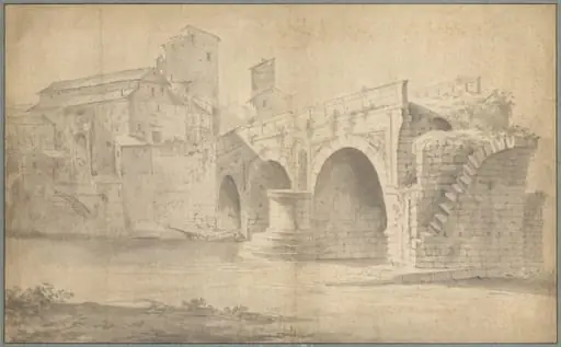 View of the Ponte Rotto, Rome, by Jan Asselijn